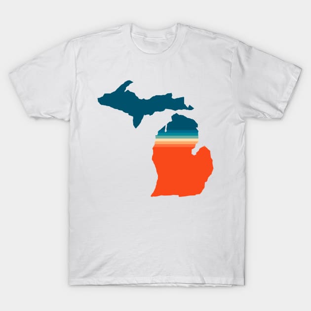 Michigan State Retro Map T-Shirt by n23tees